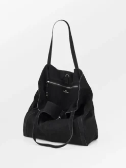 Lærvesker|BeckSöndergaard Suede Eden Bag - Black