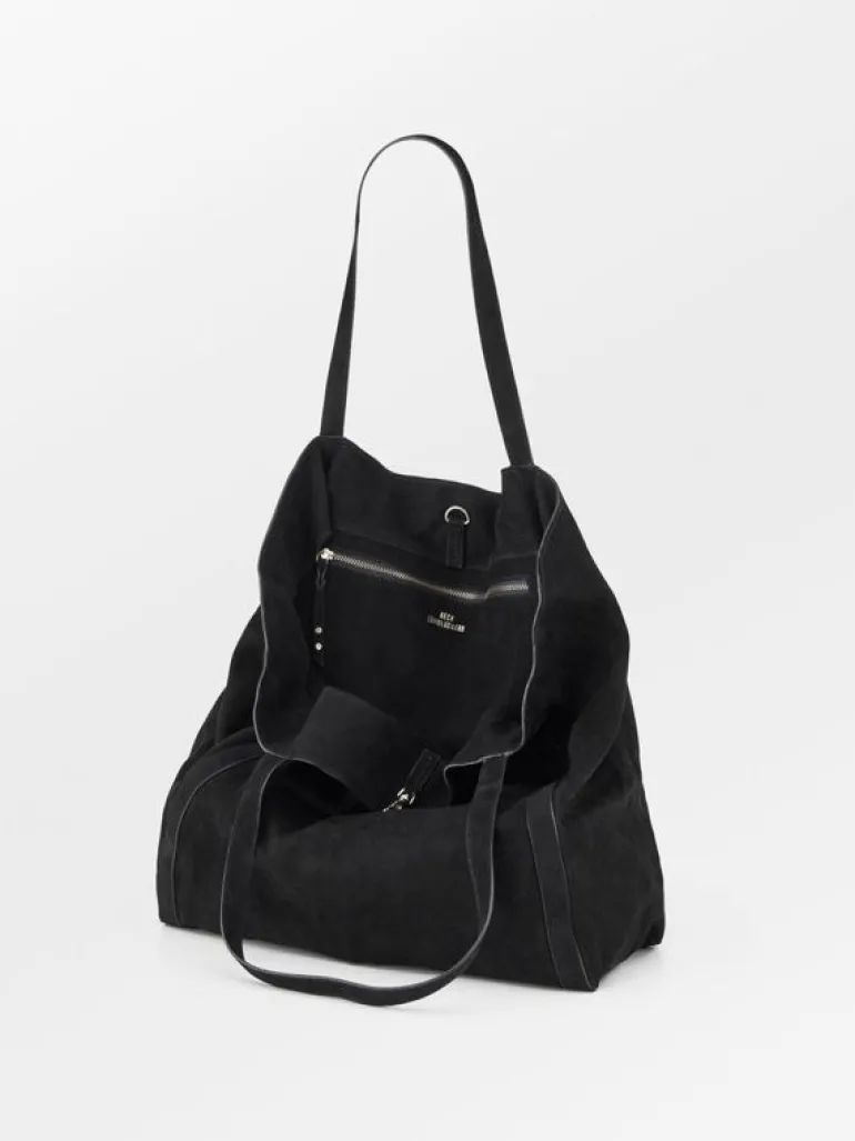 Lærvesker|BeckSöndergaard Suede Eden Bag - Black