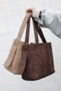 Crossbody Vesker|BeckSöndergaard Suede Fraya Small Bag - Brown