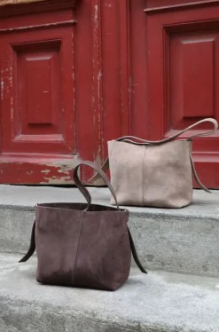 Crossbody Vesker|BeckSöndergaard Suede Fraya Small Bag - Brown